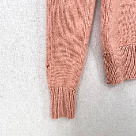 THEORY Salomina Tie Back Cashmere Sweater Women Small Pink Crew Neck Long Sleeve - Picture 13 of 15